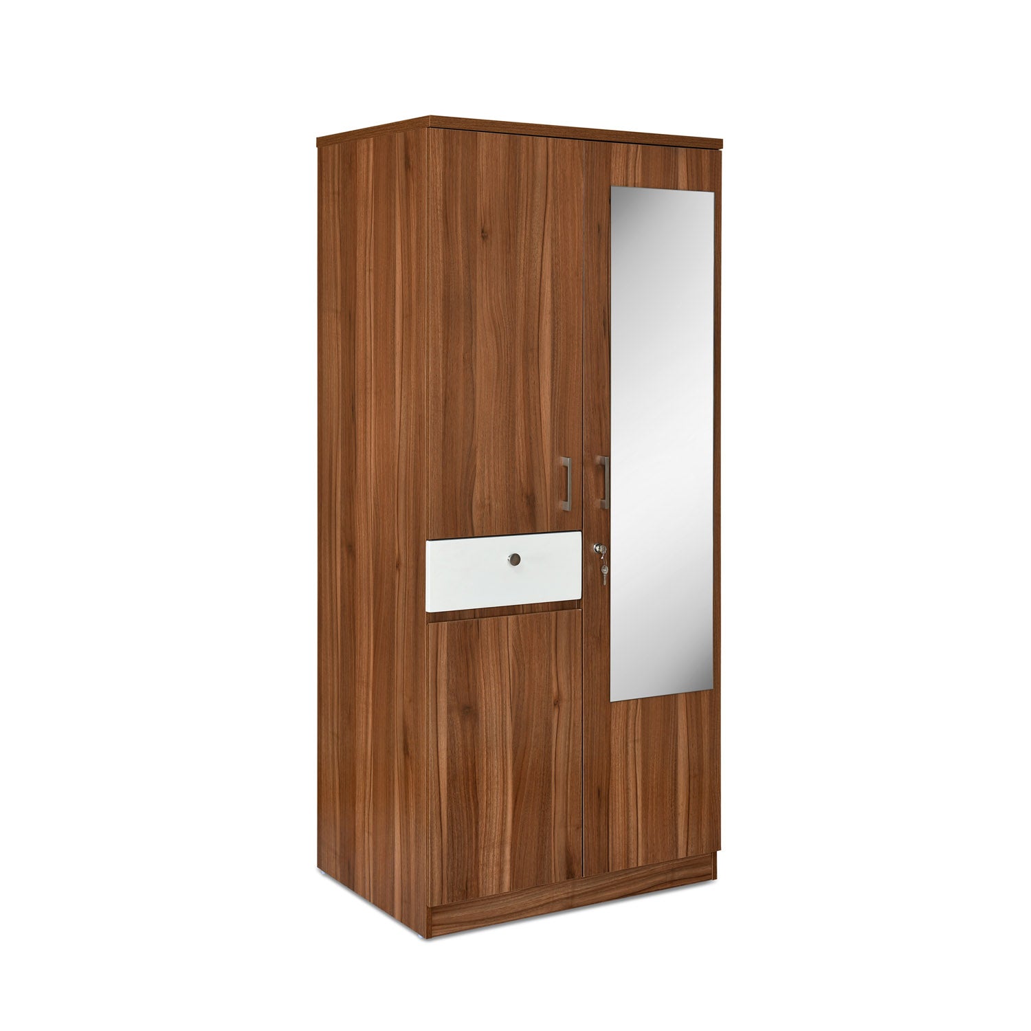 Magnus 2 Door Engineered Wood Wardrobe (Lyon Walnut)