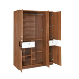 Magnus 3 Door Engineered Wood Wardrobe (Lyon Walnut)