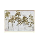 Abstract Dry Forest Canvas Wall Painting- Gold