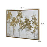 Abstract Dry Forest Canvas Wall Painting- Gold