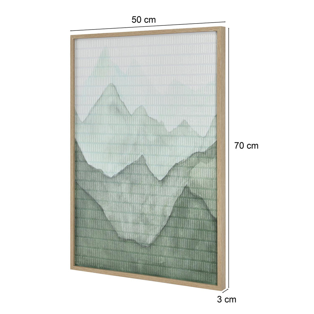 Mountain Crackle Paper Wall Painting- Green