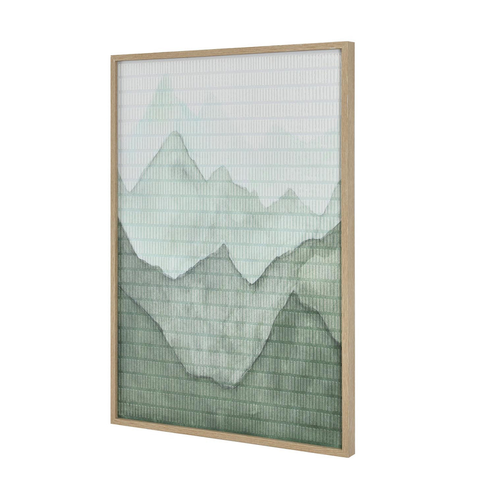 Mountain Crackle Paper Wall Painting- Green