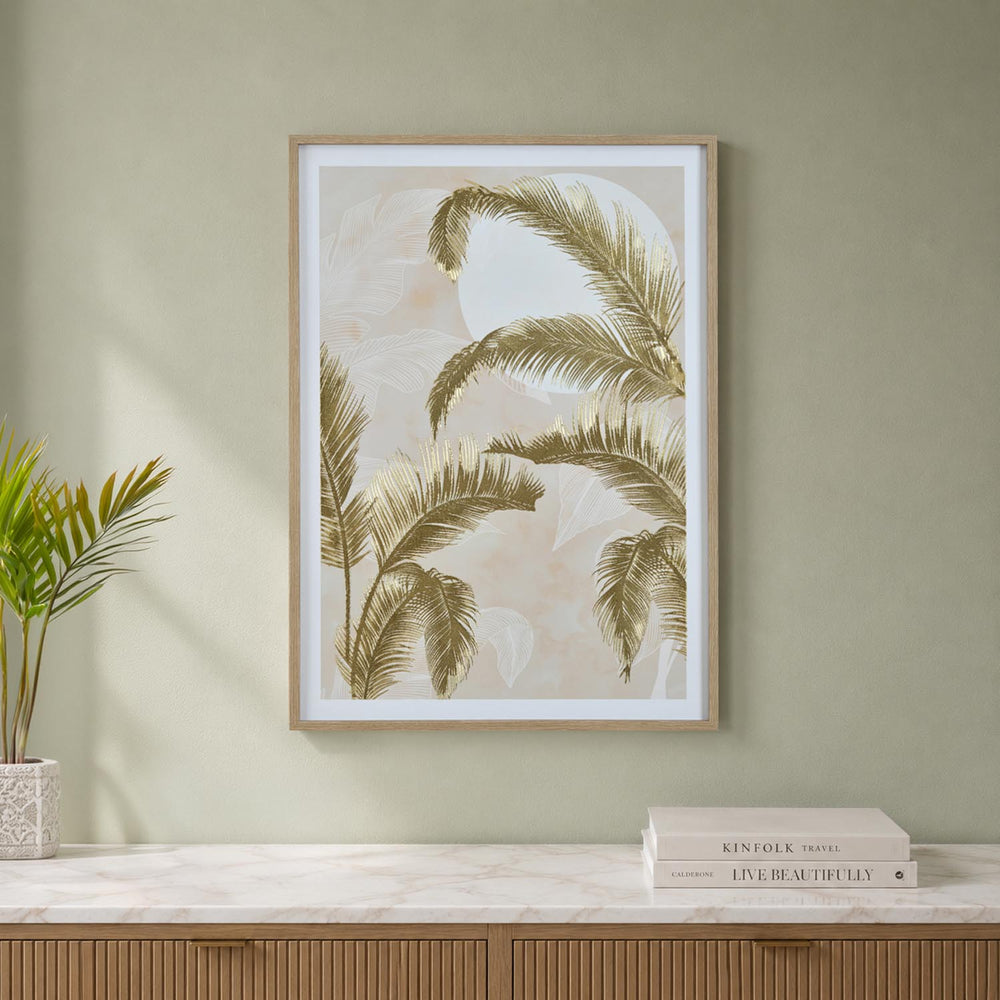 Palm Trees Canvas Wall Painting- Gold