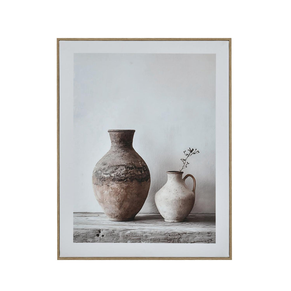 Still Life Vases Canvas Wall Painting- Brown