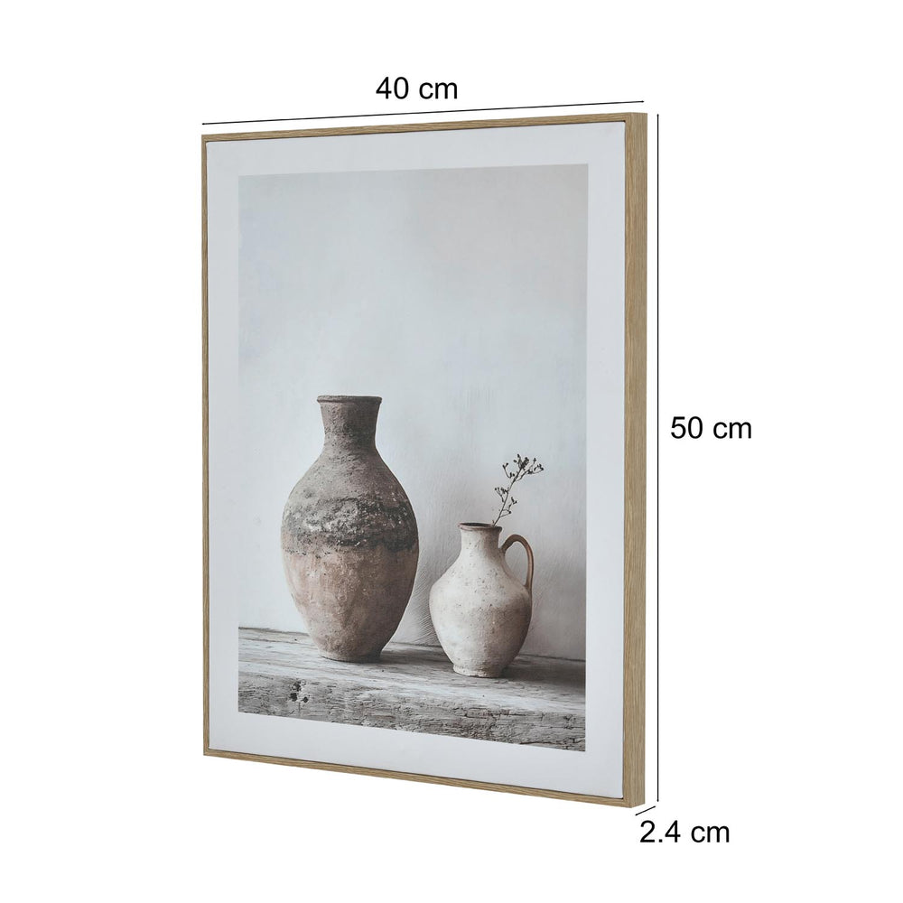 Still Life Vases Canvas Wall Painting- Brown