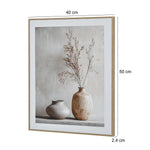 Drystick Vase Still Life Canvas Wall Painting- Brown & Grey