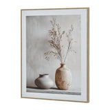 Drystick Vase Still Life Canvas Wall Painting- Brown & Grey