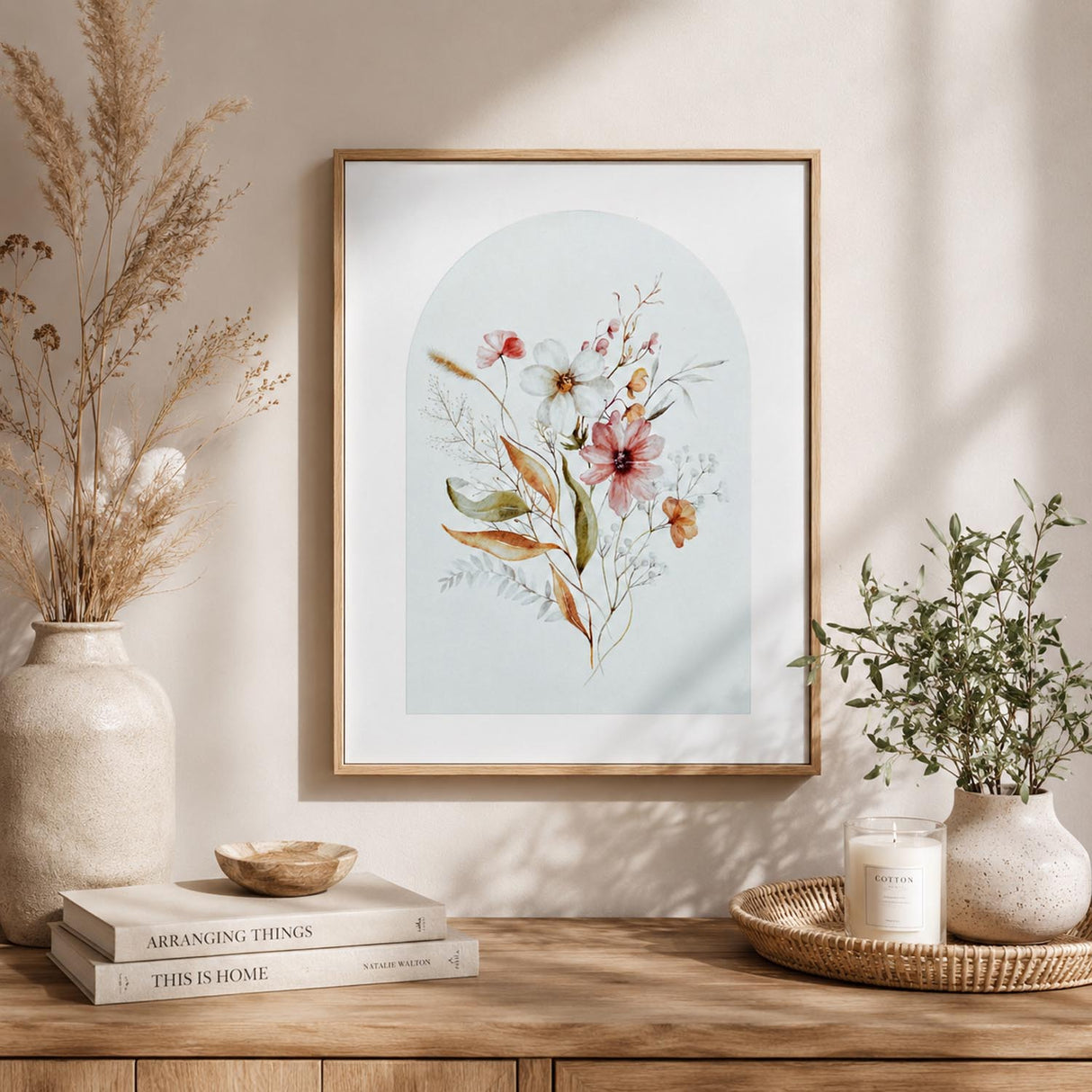 Floral Botanical Canvas Wall Painting- Multicolor