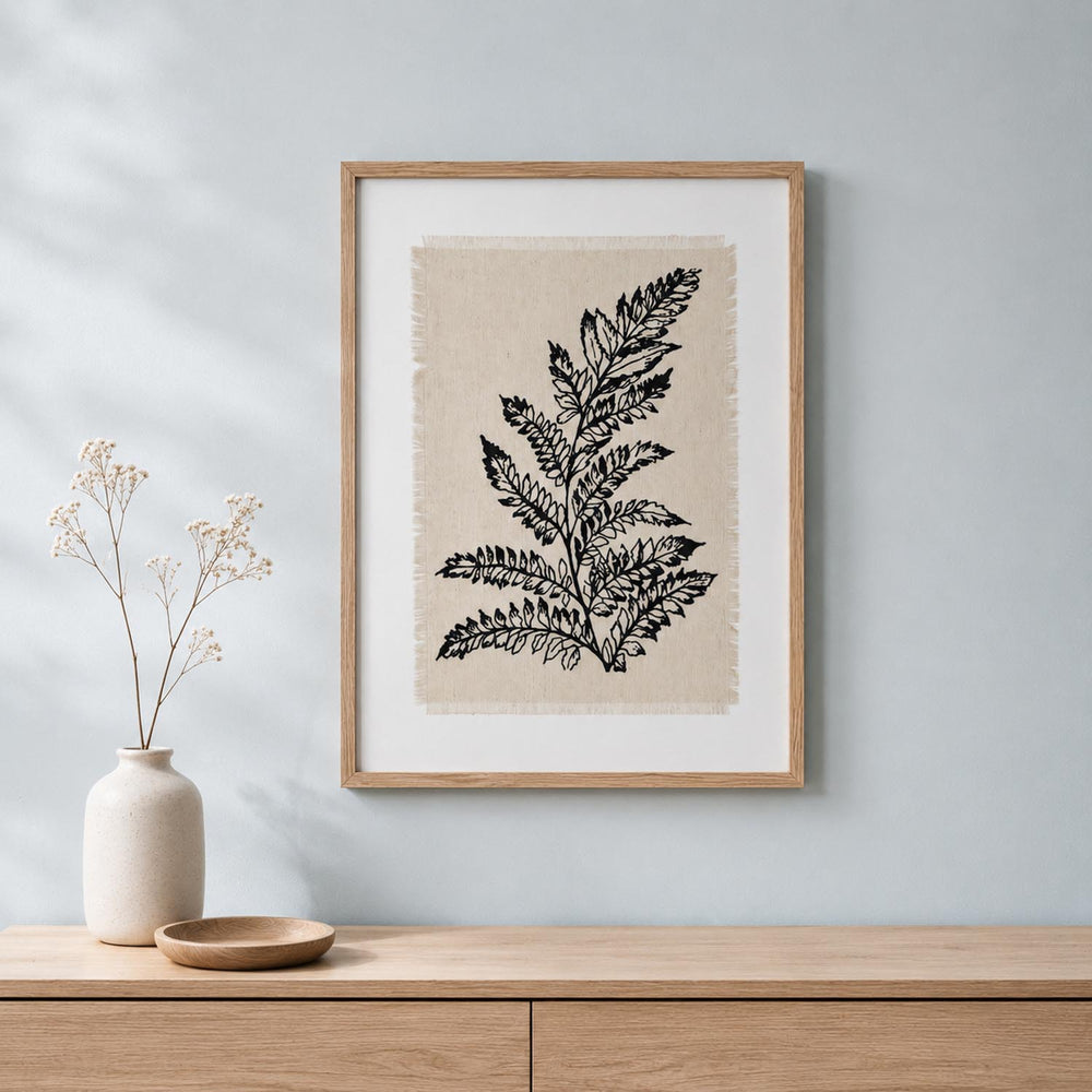 Fabric Lineart Canvas Wall Painting- Multicolor