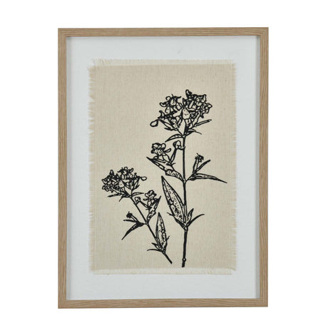 Fabric Lineart Canvas Wall Painting- Multicolor