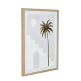 Palm Tree and Staircase Design Canvas Wall Painting- Multicolor