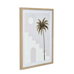 Palm Tree and Staircase Design Canvas Wall Painting- Multicolor