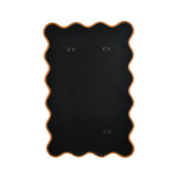 Decorative Wavy Edge Wall Mirror- Light Walnut