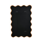 Decorative Wavy Edge Wall Mirror- Light Walnut