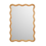 Decorative Wavy Edge Wall Mirror- Brown