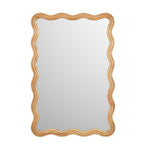 Decorative Wavy Edge Wall Mirror- Brown