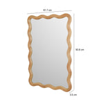 Decorative Wavy Edge Wall Mirror- Brown