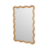 Decorative Wavy Edge Wall Mirror- Brown