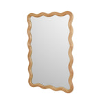 Decorative Wavy Edge Wall Mirror- Brown