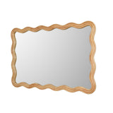 Decorative Wavy Edge Wall Mirror- Brown