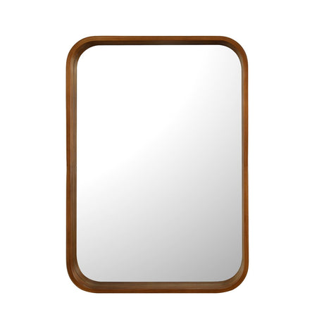 Decorative Rectangular Wall Mirror- Dark Walnut