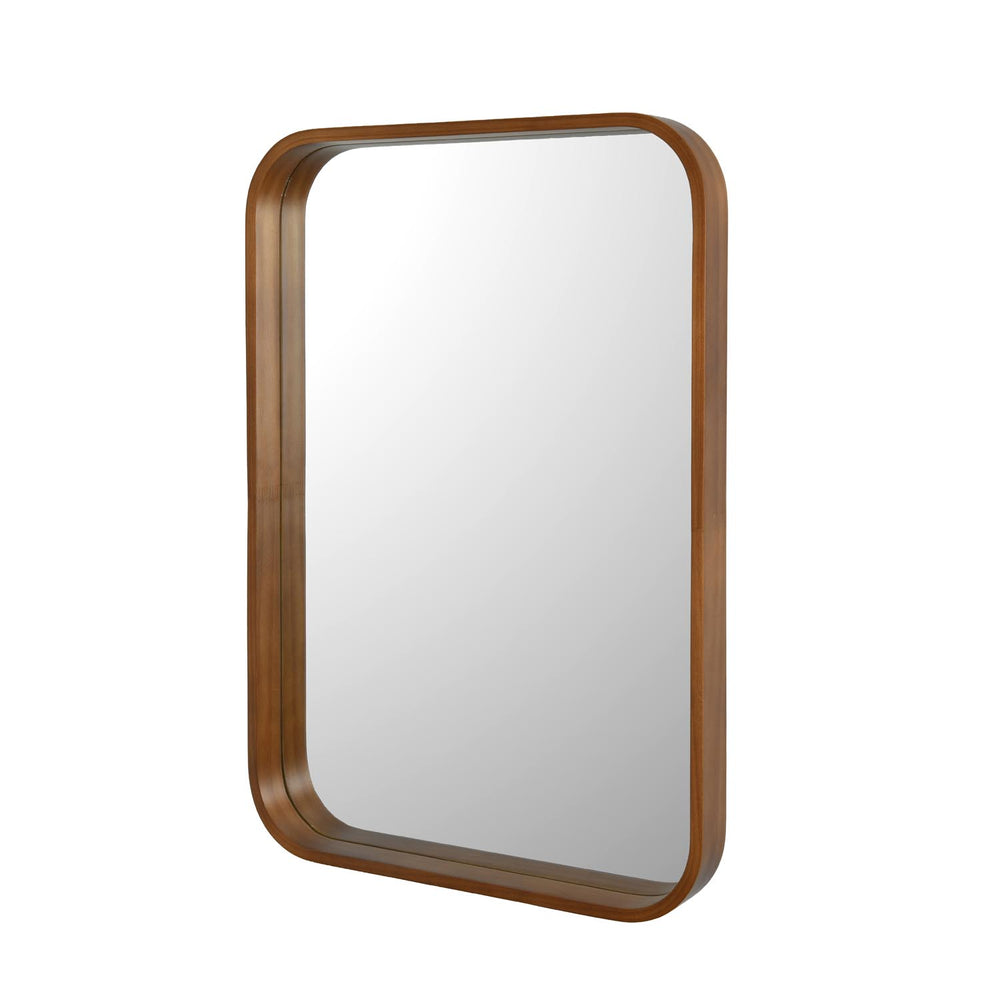 Decorative Rectangular Wall Mirror- Dark Walnut