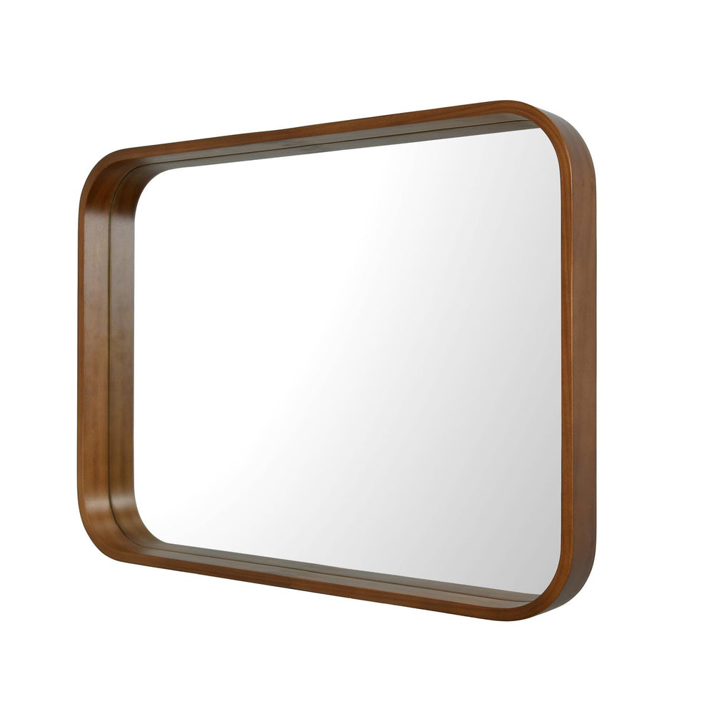 Decorative Rectangular Wall Mirror- Dark Walnut