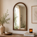 Decorative Arch Wall Mirror- Dark Walnut