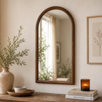 Decorative Arch Wall Mirror- Dark Walnut