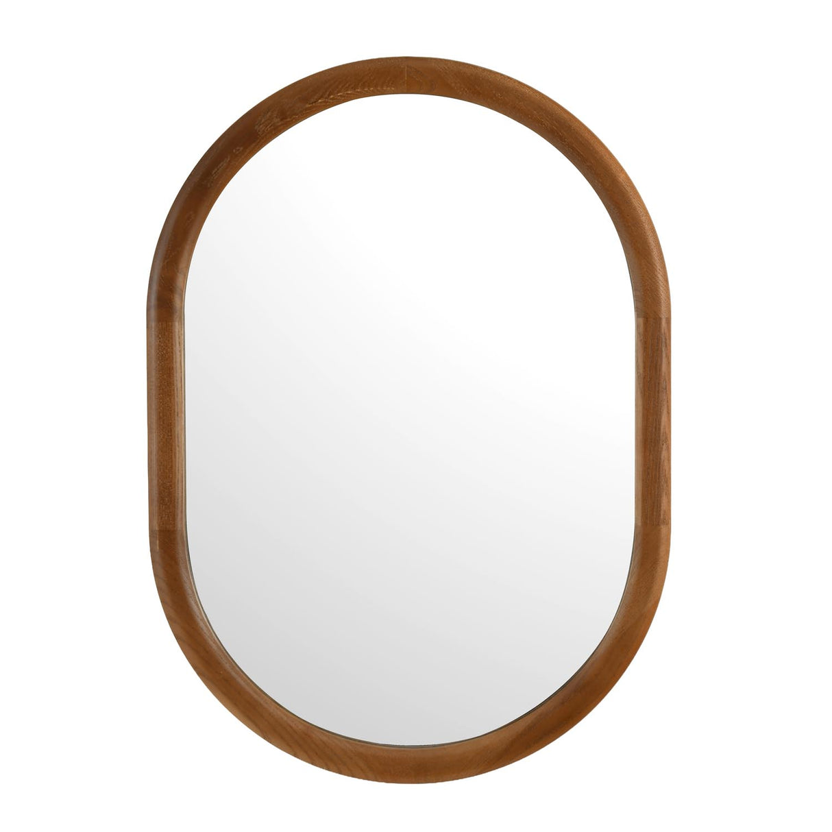 Decorative Oval Wall Mirror- Dark Walnut
