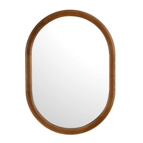 Decorative Oval Wall Mirror- Dark Walnut