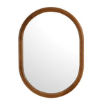 Decorative Oval Wall Mirror- Dark Walnut