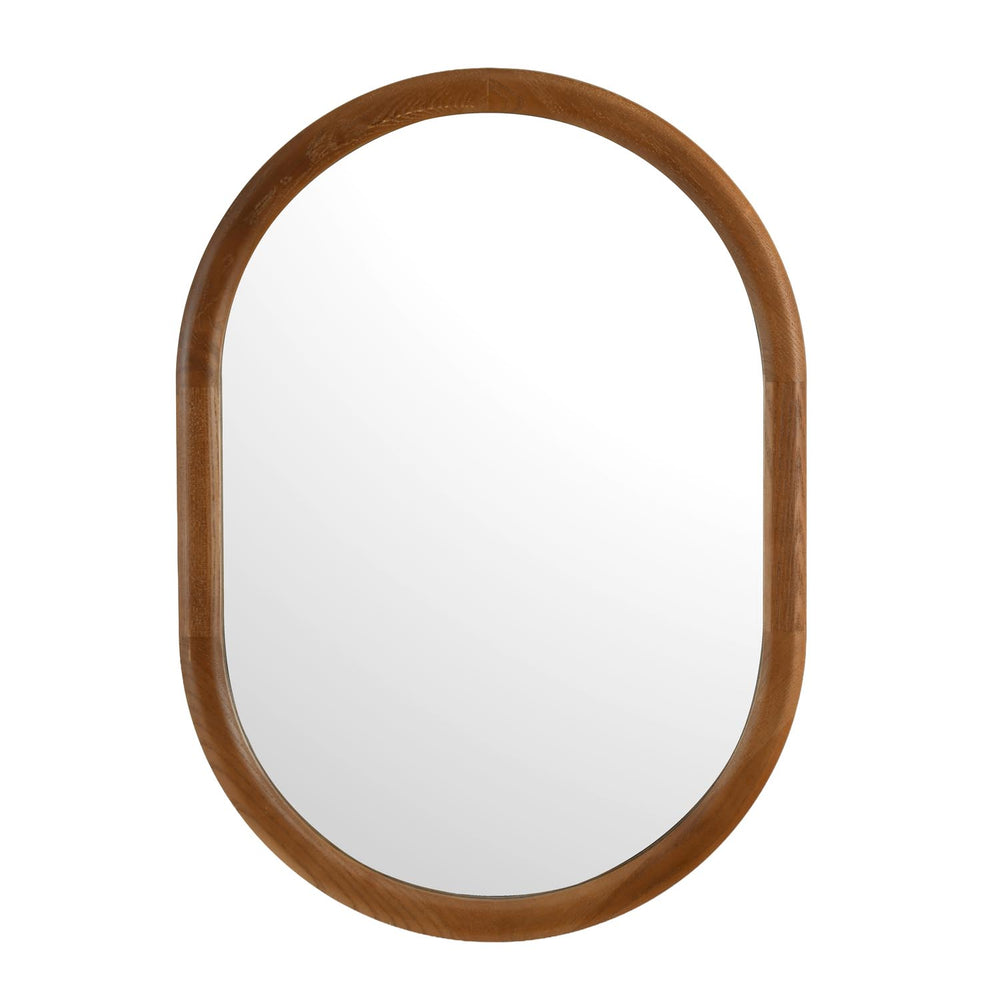 Decorative Oval Wall Mirror- Dark Walnut