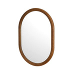 Decorative Oval Wall Mirror- Dark Walnut