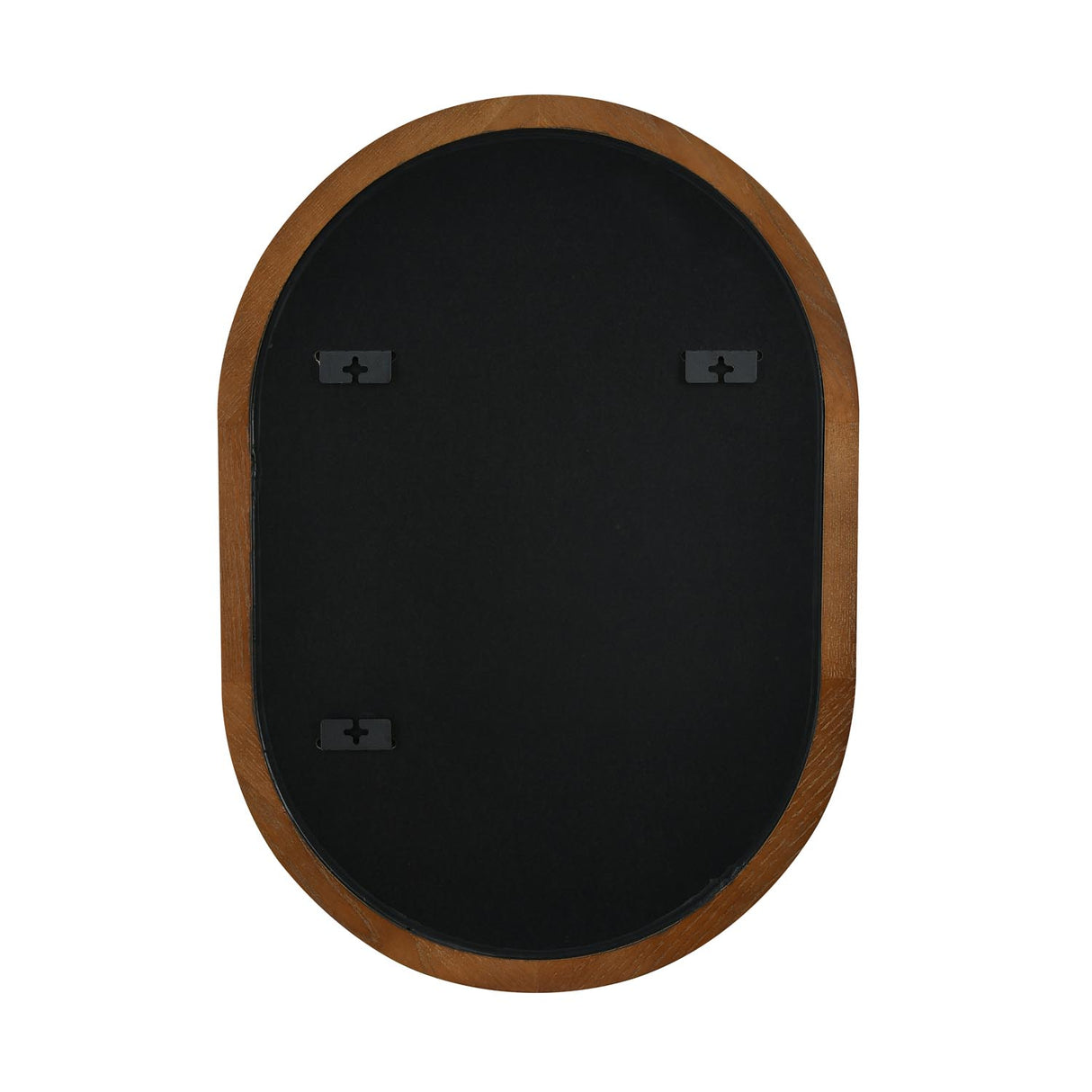 Decorative Oval Wall Mirror- Dark Walnut
