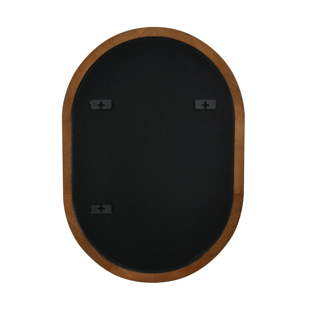 Decorative Oval Wall Mirror- Dark Walnut