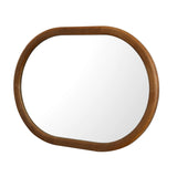 Decorative Oval Wall Mirror- Dark Walnut
