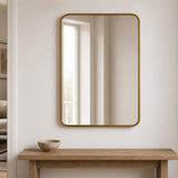 Decorative Rectangular Wall Mirror- Gold