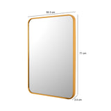Decorative Rectangular Wall Mirror- Gold