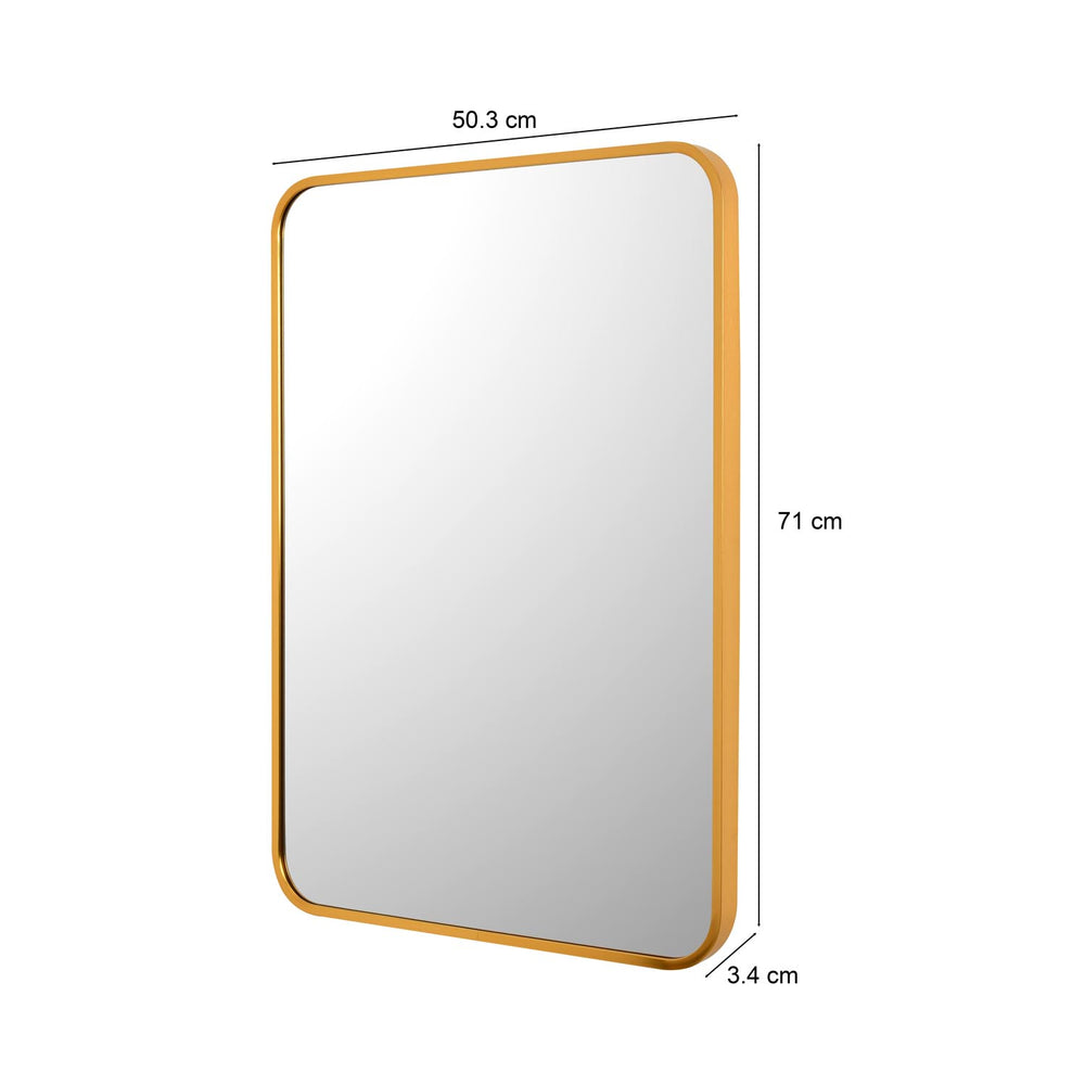 Decorative Rectangular Wall Mirror- Gold