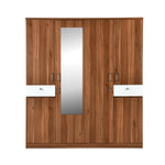 Magnus 4 Door Engineered Wood Wardrobe (Lyon Walnut)