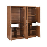 Magnus 4 Door Engineered Wood Wardrobe (Lyon Walnut)