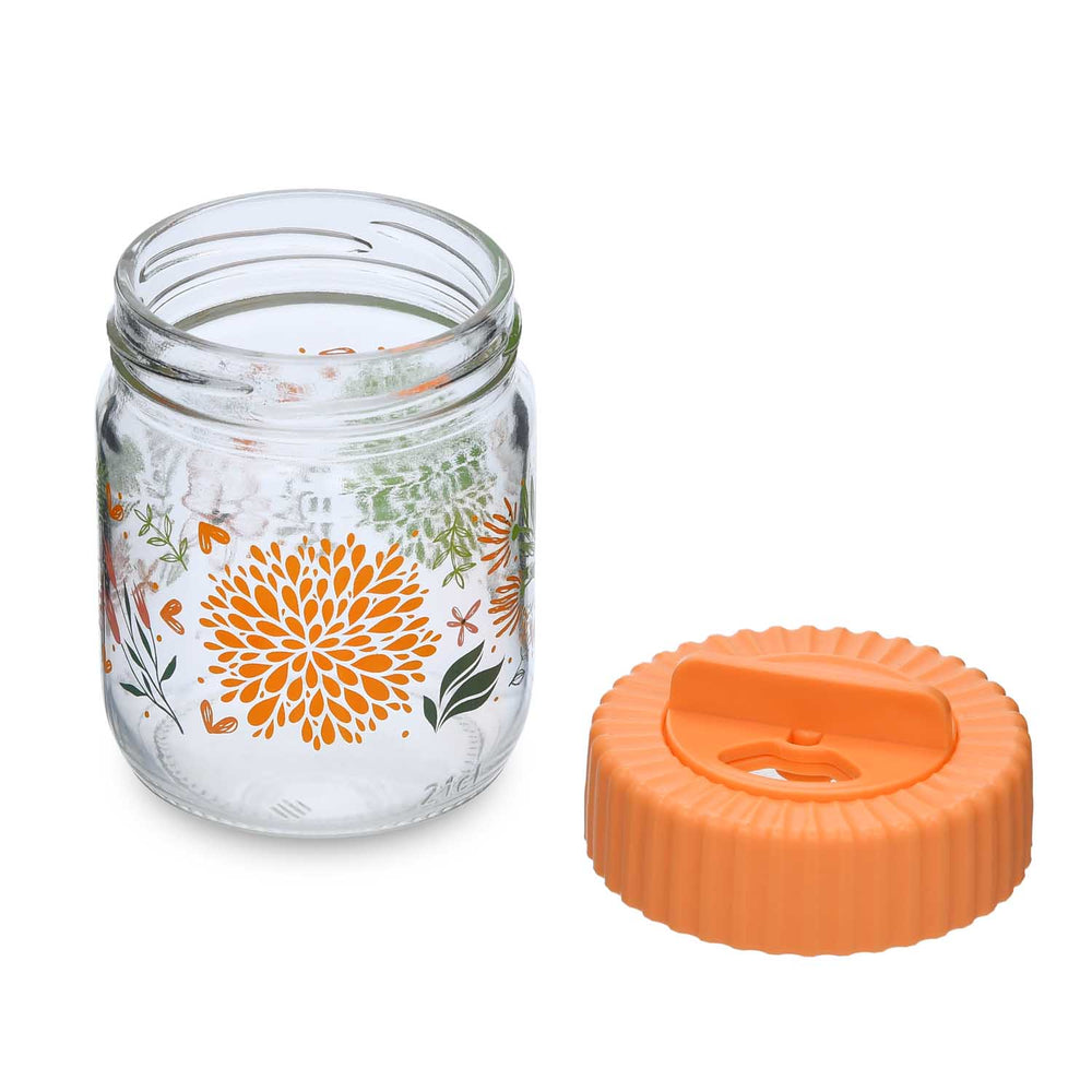 Botanical Print 200 ml Spice Jar- Orange