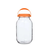Multipurpose 3 L Storage Jar With Handle- Transparent & Orange
