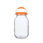 Multipurpose 3 L Storage Jar With Handle- Transparent & Orange