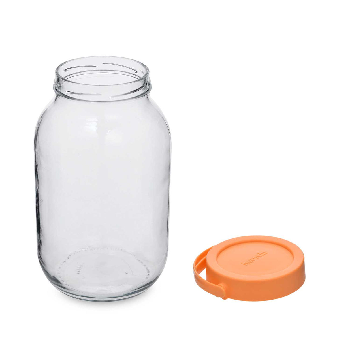 Multipurpose 3 L Storage Jar With Handle- Transparent & Orange