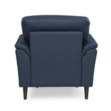 Aiden 1 Seater Leatherette Sofa- Navy Blue