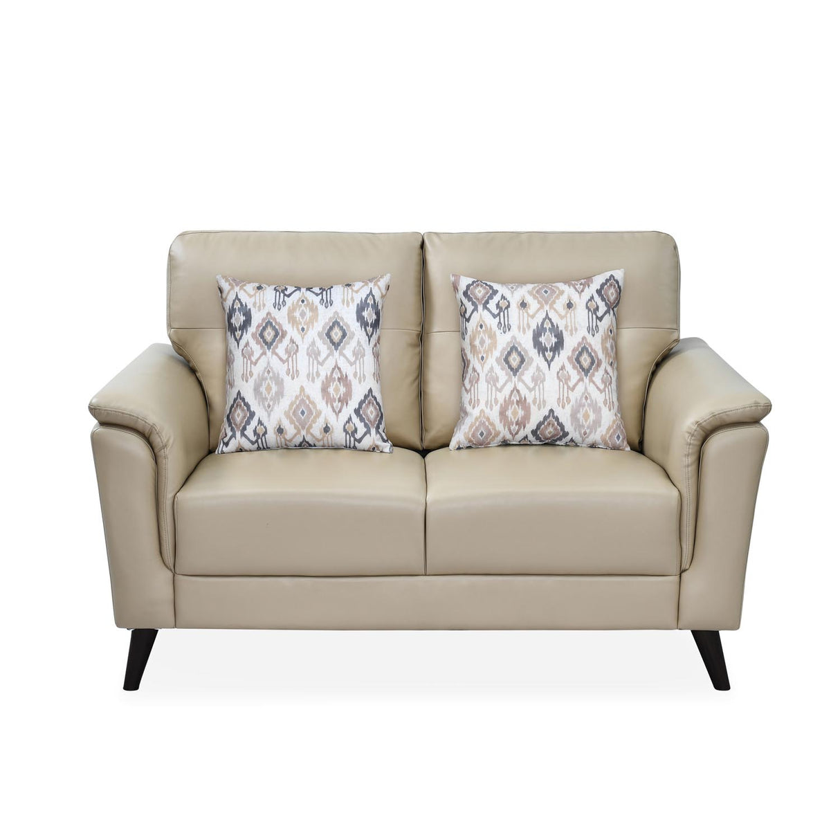 Aiden 2 Seater Leatherette Sofa- Beige