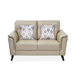 Aiden 2 Seater Leatherette Sofa- Beige