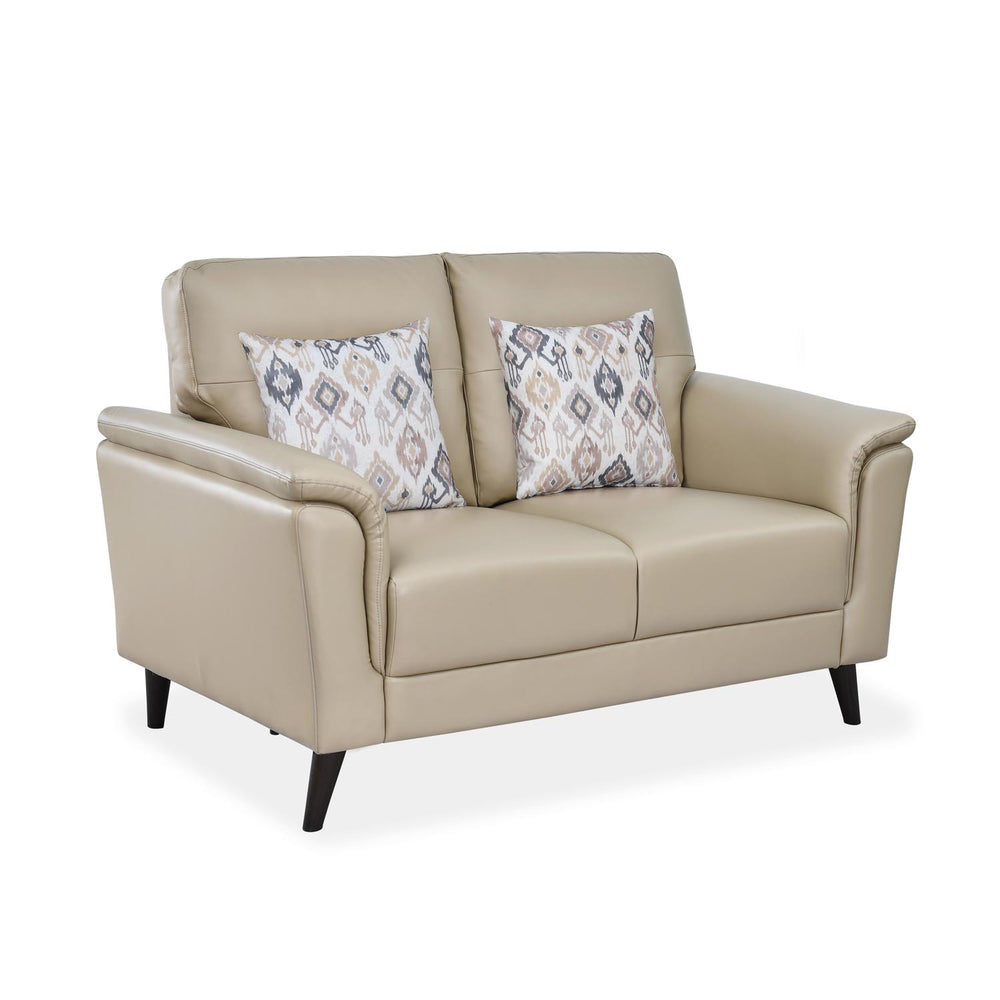 Aiden 2 Seater Leatherette Sofa- Beige